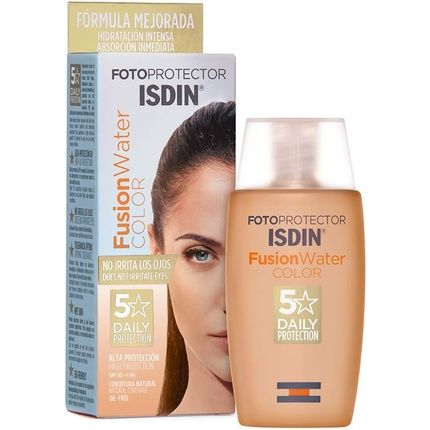 Isdin Fotoprotector Fusion Water Color Spf 50 Water-Based Tinted Sunscreen For Face Daily Use Natural Coverage 50Ml