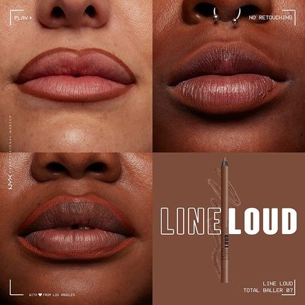 Nyx Professional Makeup Line Loud Lip Liner Total Baller 07 Rich Warm Brown - Image 3