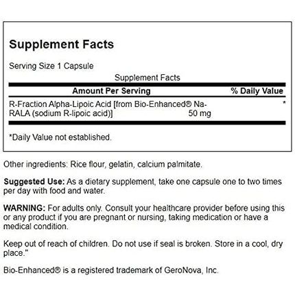 Swanson Regular Strength R-Fraction Alpha Lipoic Acid 50Mg 60 Capsules - Pack Of 2 - Image 3
