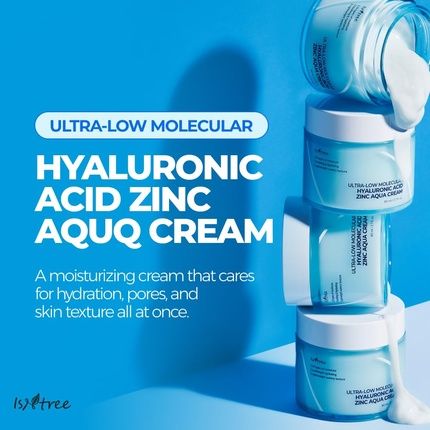 Isntree Ultralow Molecular Hyaluronic Acid Zinc Aqua Cream 80Ml