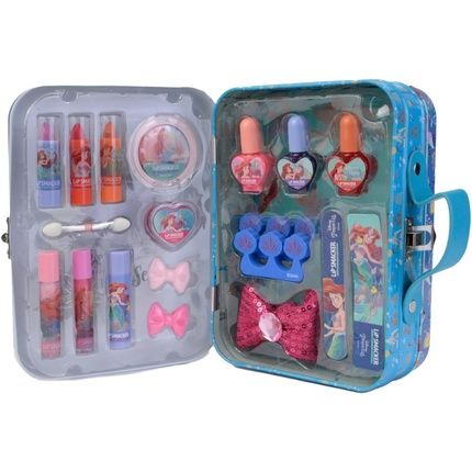 Lip Smacker Frozen Lunch Box Tin All-In-One Safe-To-Use Makeup Gift Set For Kids With Hair And Beauty Accessories - Princess Look