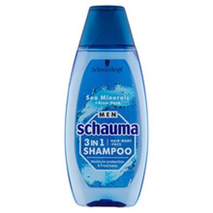 Schwarzkopf Professional Schauma Men Sea Minerals Aloe Vera Hair Face Body Shampoo - Shampoo For Men 3In1
