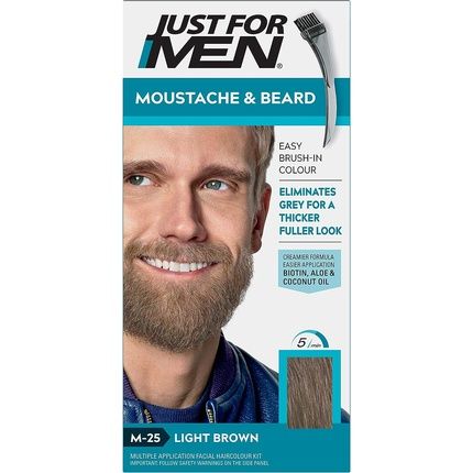 Just For Men Moustache & Beard Light Brown Dye With Applicator Brush