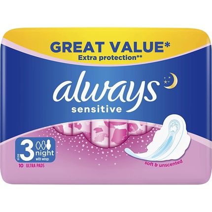 Always Sensitive Ultra Night Pads 10 Pads