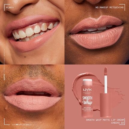 Nyx Professional Makeup Smooth Whip Matte Lip Cream Cheeks Soft Pinky Nude - Image 3