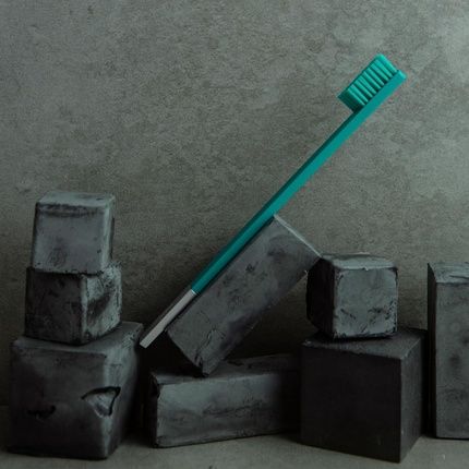 Apriori Turquoise Blue Silver Medium Premium Toothbrush - Image 3