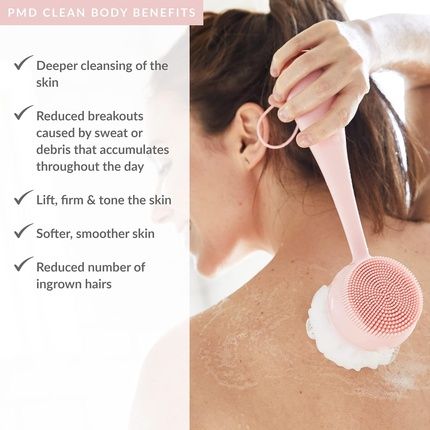 Pmd Clean Body Smart Body Cleansing Device With Silicone Brush And Three Interchangeable Attachments Waterproof Sonicglow Vibration Cleanse Exfoliate And Massage Body Blush - Image 3