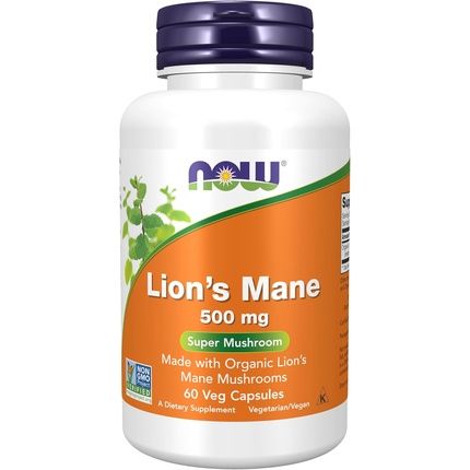 Now Foods Lion'S Mane 500Mg Super Mushroom Supplement - Organic