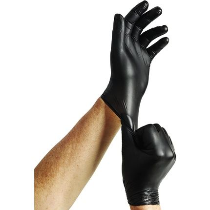 Spontex Extra Black Vinyl Disposable Gloves Powder-Free And Latex-Free Size S Black - Image 3
