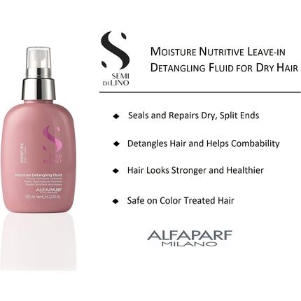 Alfaparf Milano Semi Di Lino Moisture Nutritive Detangling Fluid 125Ml - Image 3