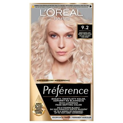 L'Oreal Feria Preference Hair Color 92 Very Light Blonde