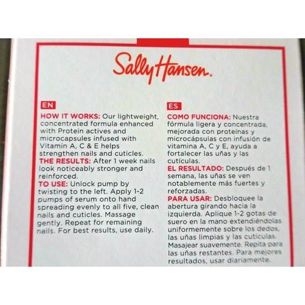 Sally Hansen Hard As Nails Strengthener Serum Z45837 - Unboxed