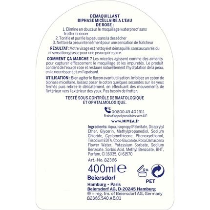 Nivea Rose Care Biphasic Micellar Water Waterproof Effect For Face And Eyes - Image 3