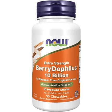 Now Foods Berrydophilus Extra Strength 10 Billion 50 Chewables