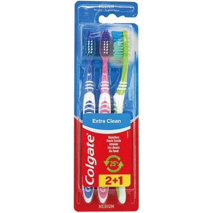 Colgate Extra Clean Medium Toothbrush Triple Pack 3 Units