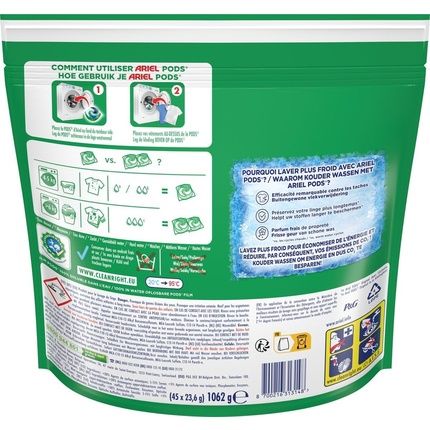 Ariel 4In1 Laundry Detergent Capsules Active Odor Control 45 Count