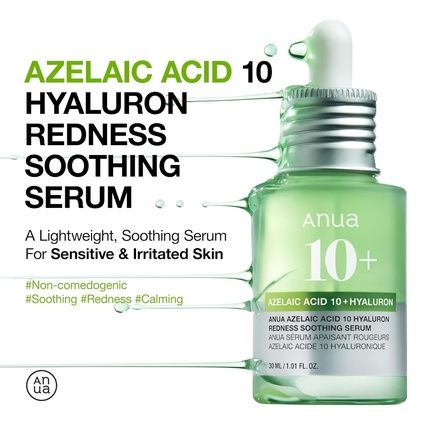 Anua Azelaic Acid 10% Hyaluron Redness Soothing Facial Serum For Sensitive Skin