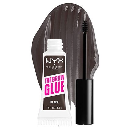 Nyx Professional Makeup The Brow Glue Extreme Hold Tinted Eyebrow Gel Black 0.17 Fl Oz