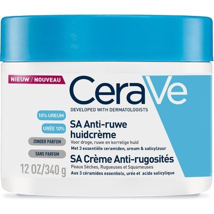 Cerave Sa Smoothing Cream Antiroughness 340G Moisturizing Softening Cream For Dry To Very Dry Skin