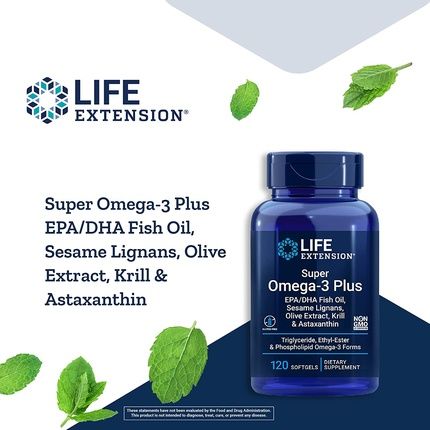 Life Extension Super Omega-3 Plus Epa/Dha With Sesame Lignans 120 Softgels - Image 3
