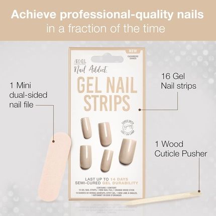 Ardell Nail Addict Gel Nail Strips Cashmere Sands Led/Uv Lamp Curable - Image 3