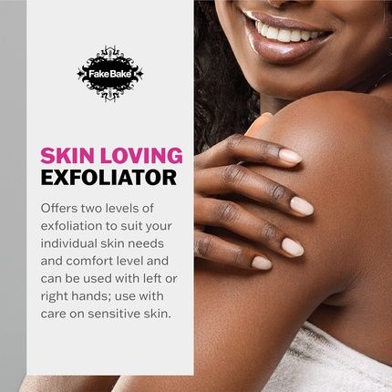 Fake Bake In The Buff Exfoliating Mitt - Washable Reusable Self Tanner Lotion Spray Or Foam Prep Glove For Buffed Tan-Ready Skin - Dead Skin Remover Buffer Smoother - Image 3