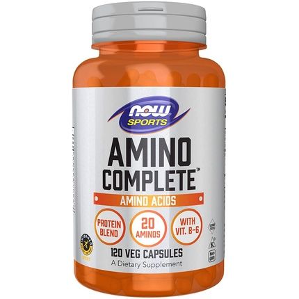 Now Sports Nutrition Amino Complete Protein Blend With 21 Aminos And B-6 120 Veg Capsules