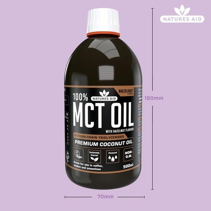 Natures Aid Mct Oil Hazelnut 500Ml - Image 3