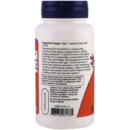 Now Foods Coq10 200Mg 60 Veg Capsules - Image 3