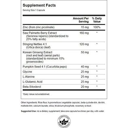 Swanson Prostate Essentials Mineral And Herbal Supplement 90 Veggie Capsules