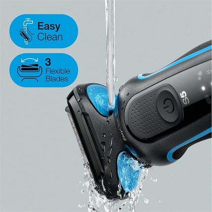 Braun Series 5 Men'S Electric Shaver Easyclean Wet & Dry Rechargeable Cordless 51-B1000S Blue
