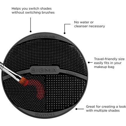 Sigma Switch Silicone Makeup Shade Switching Tool Flexible Mat Portable Cosmetic Brush Cleaner With Double-Sided Textures - Image 3