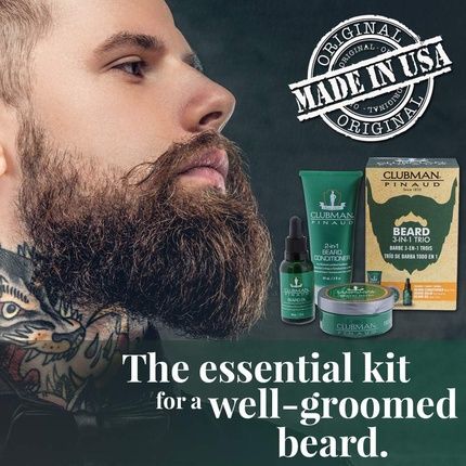 Clubman Pinaud Beard Pack With Conditioner, Balm, And Oil - 3 Pieces