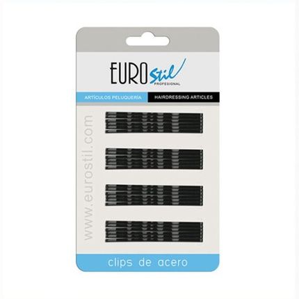 Eurostil Box Of 24 Waves, Black, Small 5 Cm, Standard Estandar Black