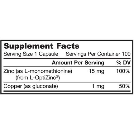 Zinc Balance 15Mg 100 Capsules Jr