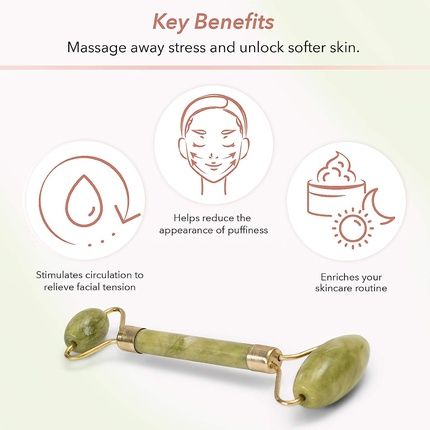 Zoe Ayla Luxurious Facial Jade Crystal Roller Green - Image 3