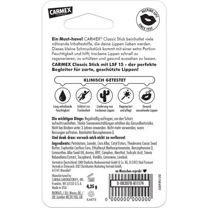 Carmex Lip Balm Stick Spf15 4.25G