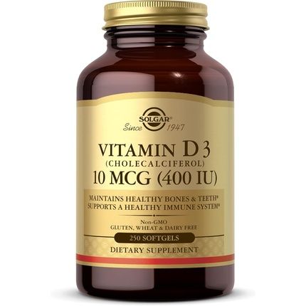 Solgar Vitamin D3 Cholecalciferol 10Mcg 400 Iu 250 Softgels