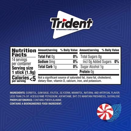 Mondelez Global Trident Peppermint 14 Count - Image 3