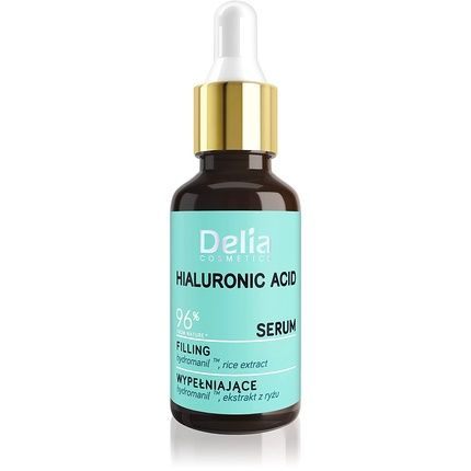 Delia Cosmetics Hyaluronic Acid Serum Anti-Aging Moisturizing Treatment For All Skin Types 30Ml