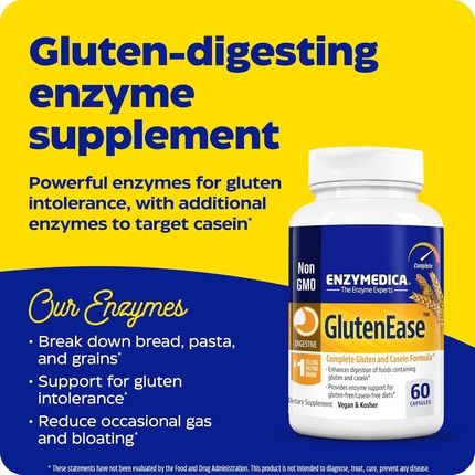 Enzymedica Glutenease Digestive Enzymes For Food Intolerance - Image 3