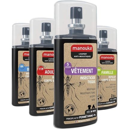 Manouka Insecticidal Spray Tissues For Clothes And All Areas 75Ml