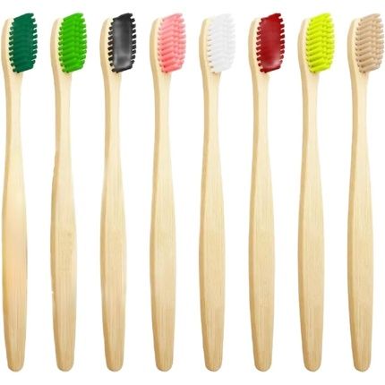 Bamboo Toothbrush Green Sustainable Biodegradable Natural Vegan For Adults And Kids