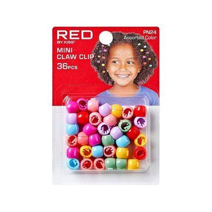 Red By Kiss 36 Pieces Kids Mini Claw Barrettes Self-Hinge Plastic Hair Clips