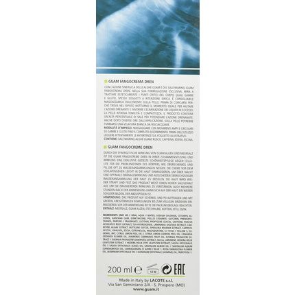 Guam Fangocrema Dren Active Mud Cream 200Ml - Image 3