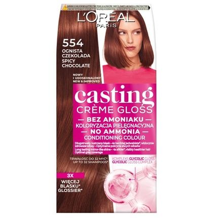 L'Oreal Casting Creme Gloss Hair Color 554 Fiery Chocolate