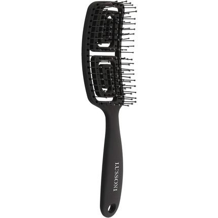 Tb Tools For Beauty Lussoni Flexible Hairbrush, Detangling And Anti-Static Styling Brush, Small, Black