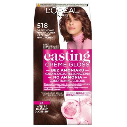 L'Oreal Casting Creme Gloss Hair Color 518 Hazelnut Macchiato