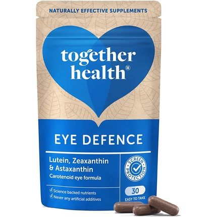 Together Health Eye Vitamin Complex With Strong Carotenoids For Vision: Astaxanthin Zeaxanthin & Lutein - Vitamin A - Protects Against Blue Light - 30 Vegan Vegecaps