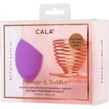 Cala Makeup Sponge And Stand Purple